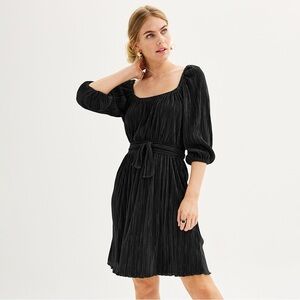 Women's Nine West Puff Sleeve Black Dress Size 16 NWOT